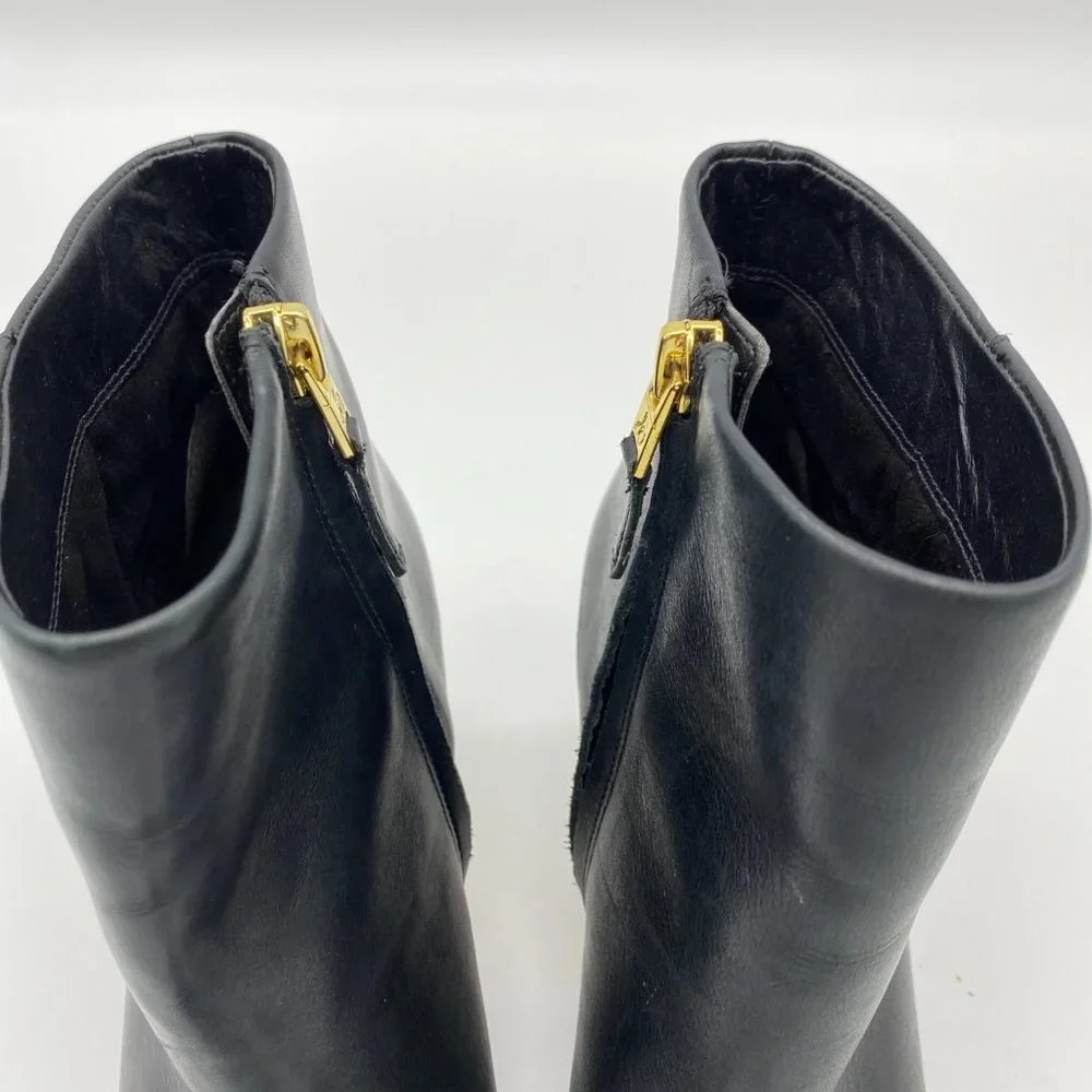 Sam Edelman Karen Black Leather Pointed Boots 7 - Picture 3 of 8
